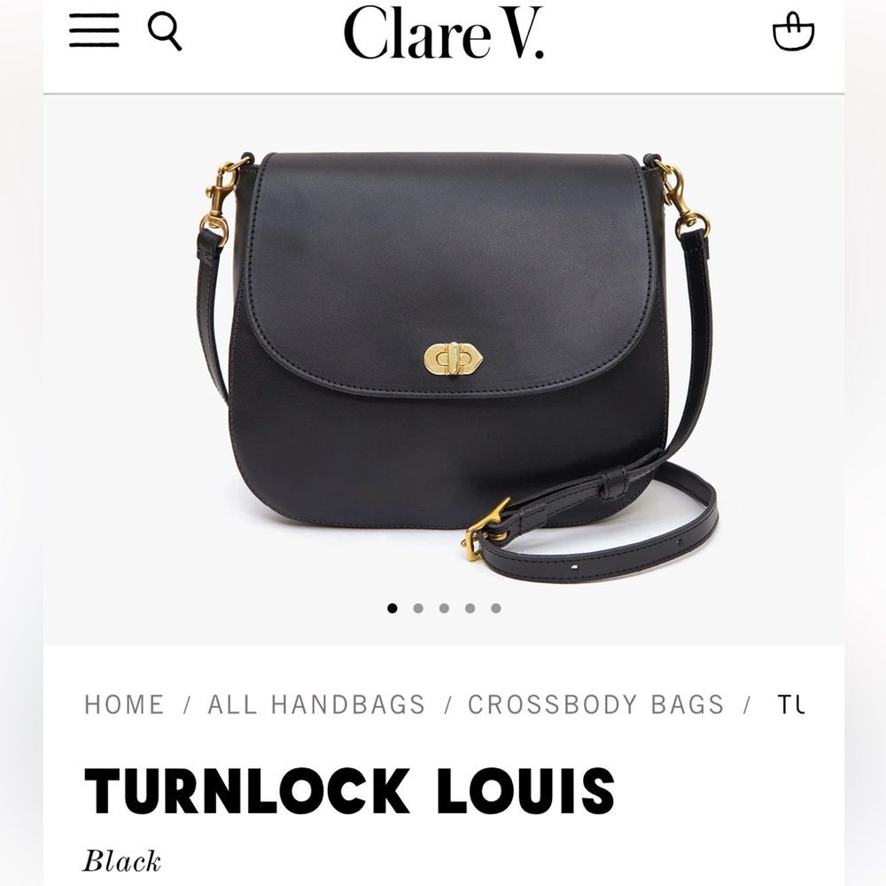 Brand new Clare V. Turnlock Louis black handbag